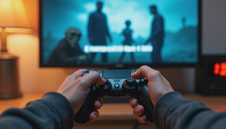 Hands holding a controller while playing Knights of the Old Republic.

